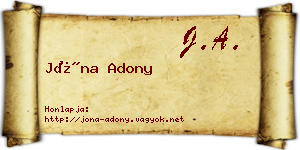 Jóna Adony névjegykártya